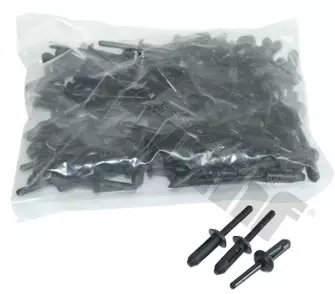 10 ks plastovích nitov 6,6 x 17,2 mm, kotviaci rozsah Ø 2,5 - 5 mm