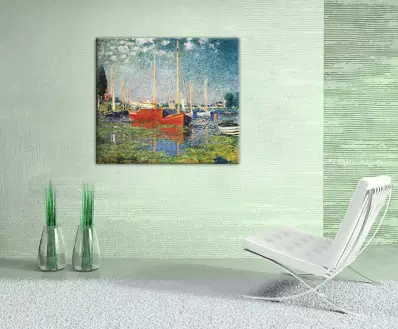 Obraz na plátne ČERVENÉ LODE V ARGENTEUIL – Claude Monet