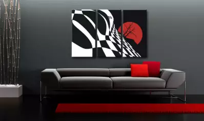 Ručne maľovaný POP Art obraz Abstract Chessboard
